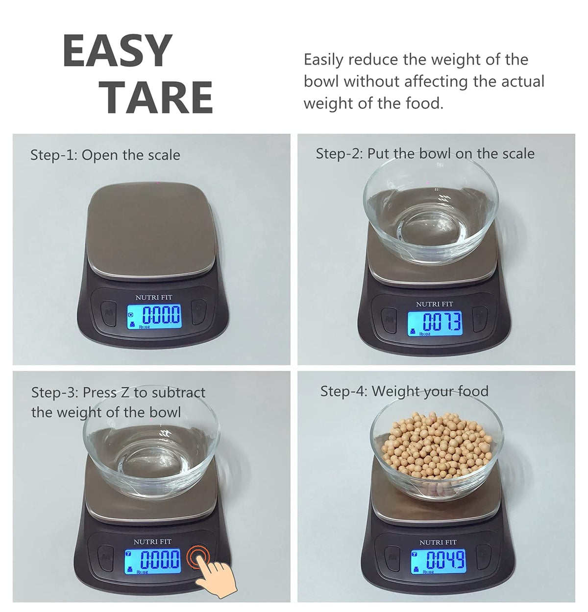 Kitchen Scales Digital Food Scale Cooking in Grams &amp; Ounces Black | Stainless Steel, Max 11lb 1g Increment, Backlit LCD Screen, Baking Food Weight Scale for Sourdough Bread, Include Battery