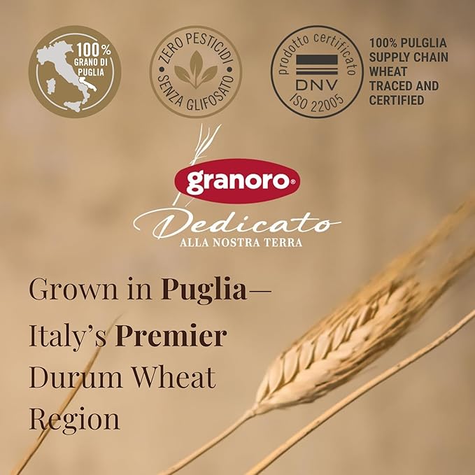 Granoro Dedicato Linguine #3 - Authentic Italian Pasta, Made from 100% Puglia Durum Wheat Semolina, Non-GMO, Vegan, 1 lb Bags (Pack of 2)