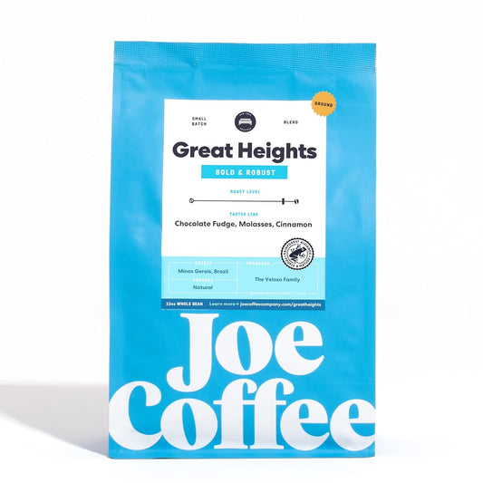 Joe Coffee Company (NYC Roaster), Great Heights Ground Specialty Coffee, 12 oz Bag, Rainforest Alliance Certified, Kosher,