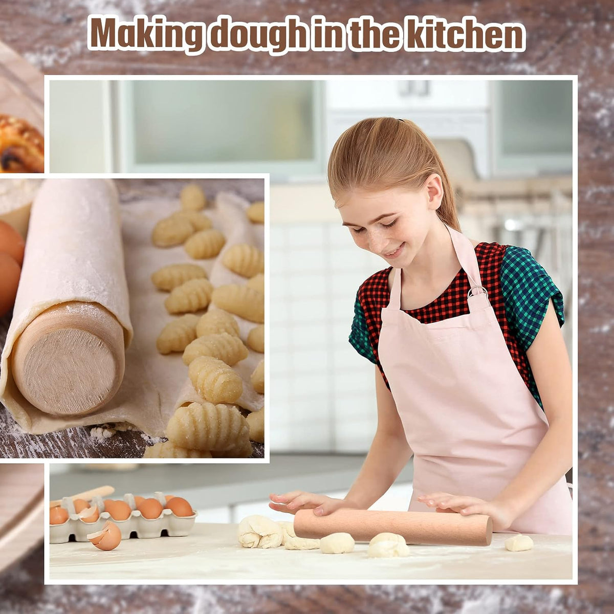 Patelai 30 Pieces Small Rolling Pin Wood Mini Dumpling Dough Roller, 6.3 in | Wooden Baking Roller, Mini Rolling Pins for Crafts, Kitchen Utensil Tool for Bread Pastry Cookies Pizza Pie, Cylinder Style
