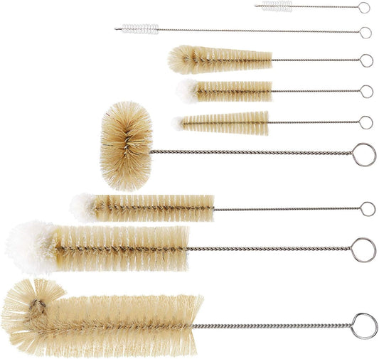 Masthome 9 Pieces Bottle Brush Set, Long Handle Bottle Cleaner for Washing Narrow Neck Wine/Beer Bottle, Hummingbird Feeder,