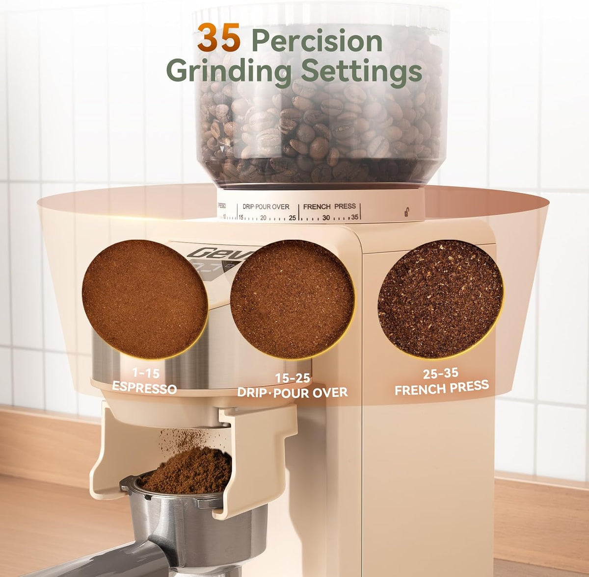 Gevi 20 Bar Espresso Machine with Conical Burr Anti-Static Coffee Grinder