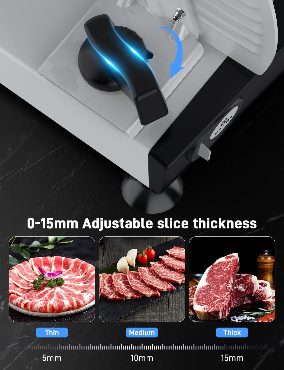 Meat Slicer Machine for Home, 200W Electric Food Slicer,Dual 7.5" Blades (Silver, 200W DC MOTOR)