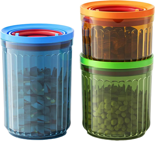 Plastic Small Airtight Container Set Food Storage Containers with Lids BPA Free Coffee Canisters for Beans Sugar Spice Snack