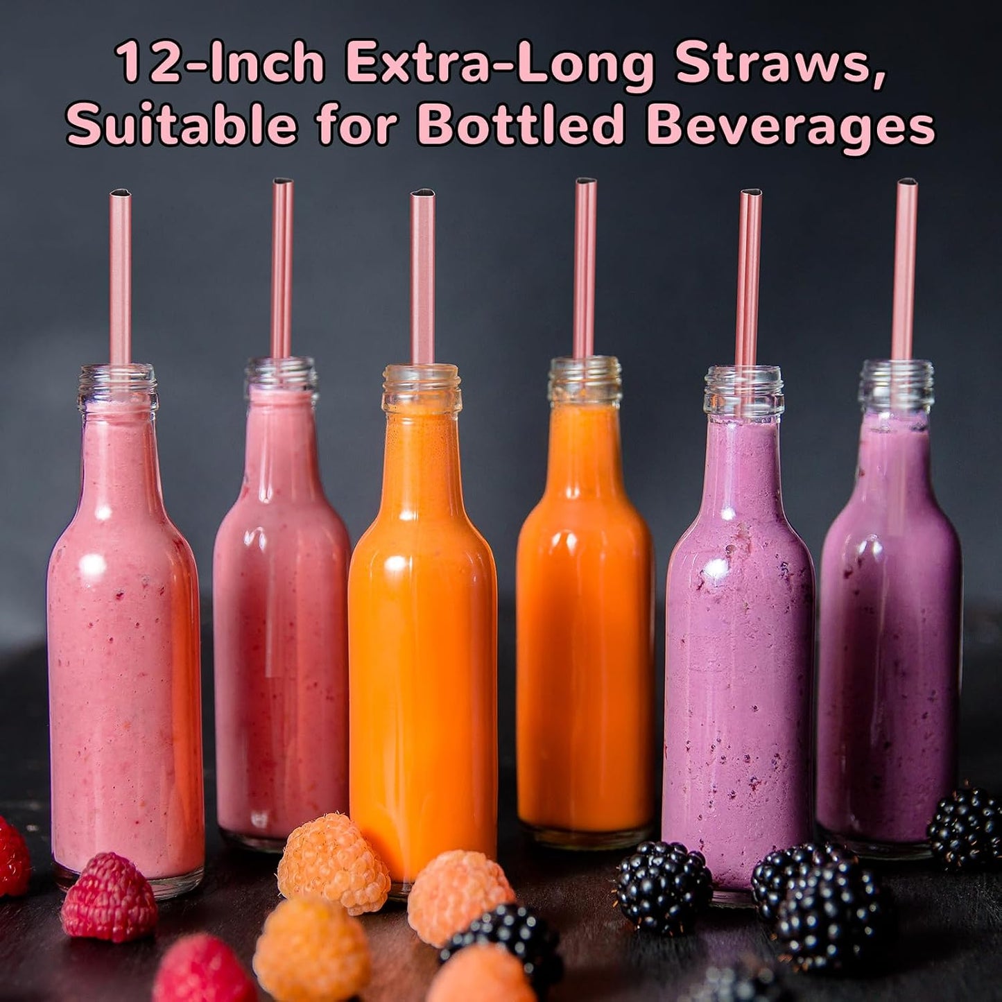 NiHome 12” Heart-Shaped Stainless Steel Straws Fit for Stanley Tumbler 40oz | 10-Pack Metal Straws with 2 Brushes for Holiday, Valentine’s Day, Reusable Drinking for Smoothie Milkshake (Pearl Pink)