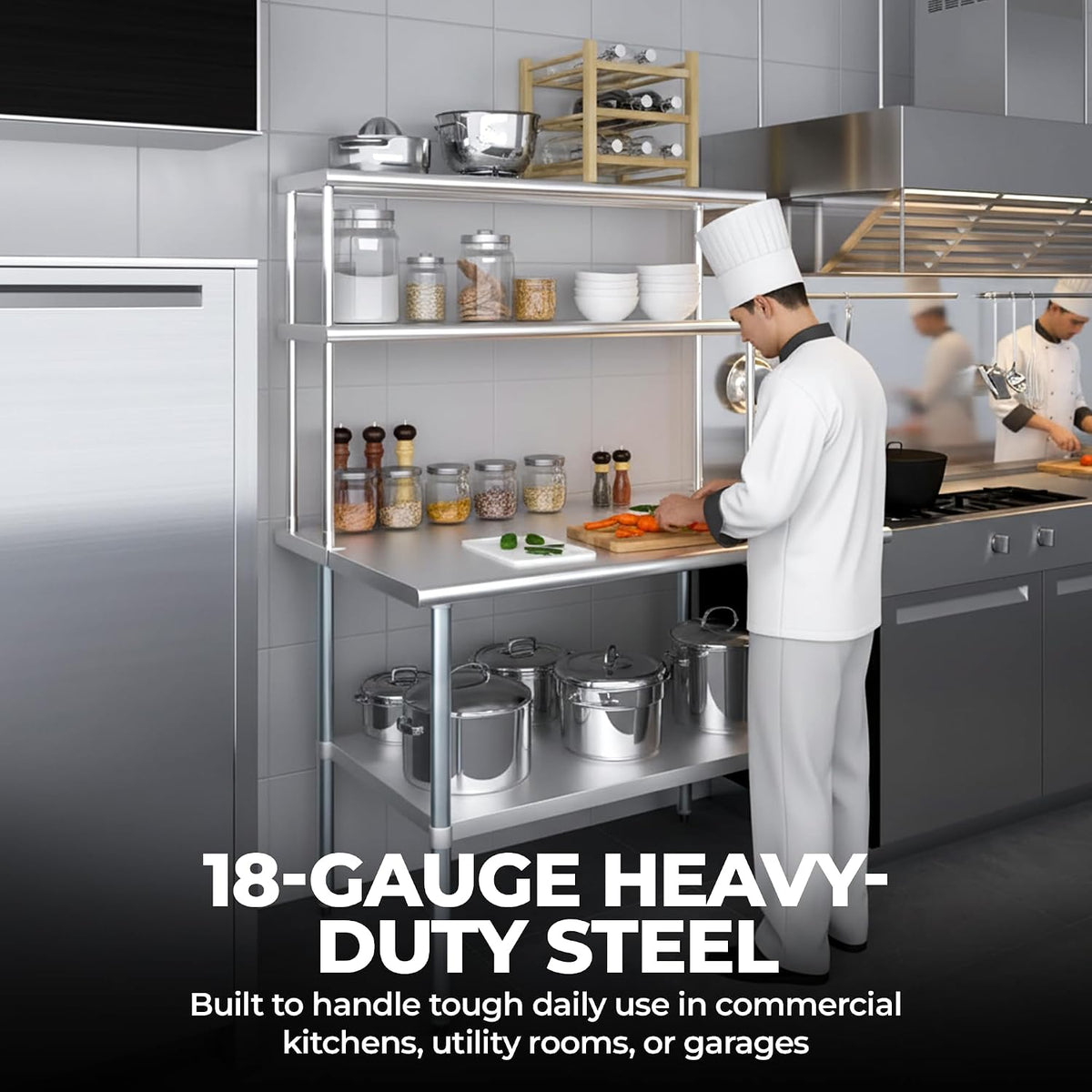 NSF 60" x 12" Stainless Steel Double Overshelf
