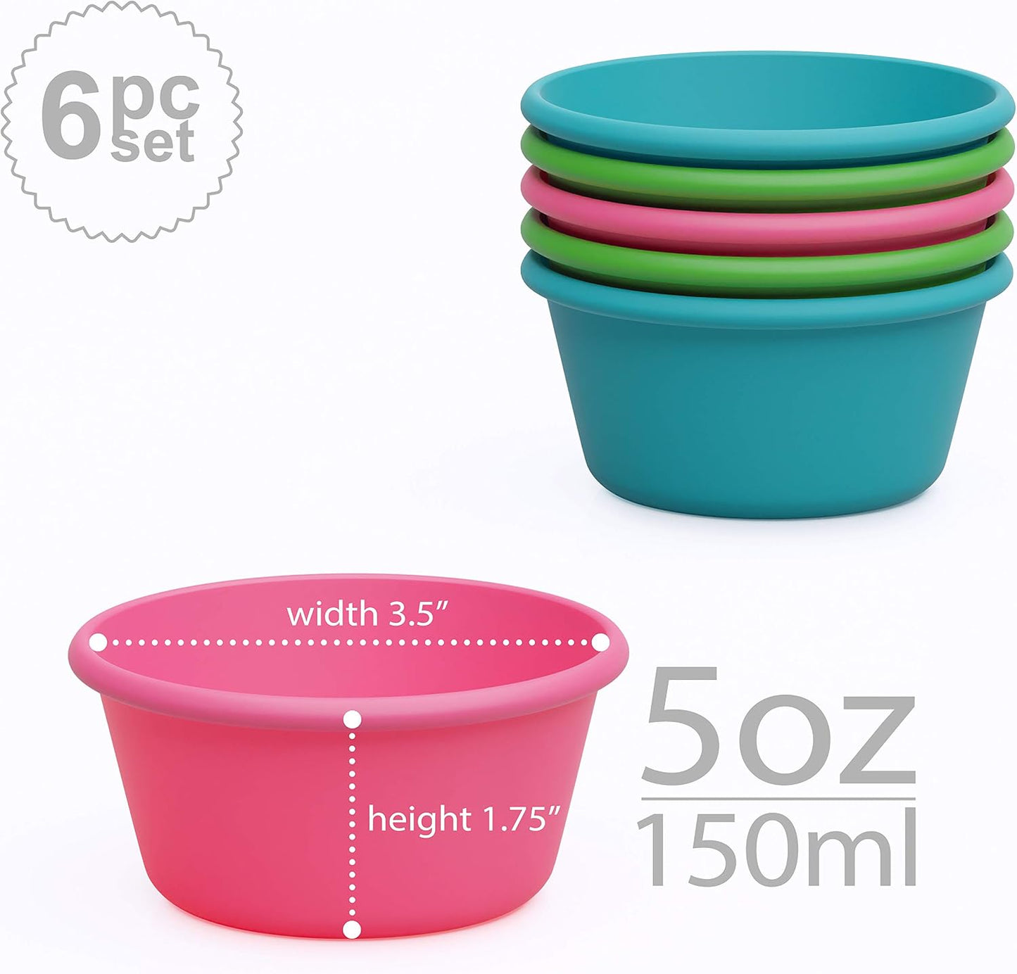 Bakerpan Silicone Jumbo Muffin Liners for Baking - Set of 6 Large 3.5 Inch Air Fryer Muffin Cups &amp; Jumbo Cupcake Liners for Egg Bites, Quiche, Cheesecake &amp; Muffins - Non-Stick, BPA-Free