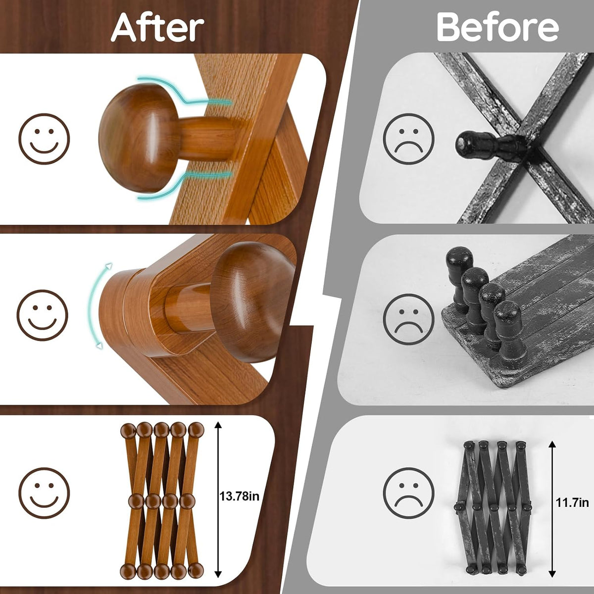 WGFKVAS Hat Rack for Wall with 14 Hooks