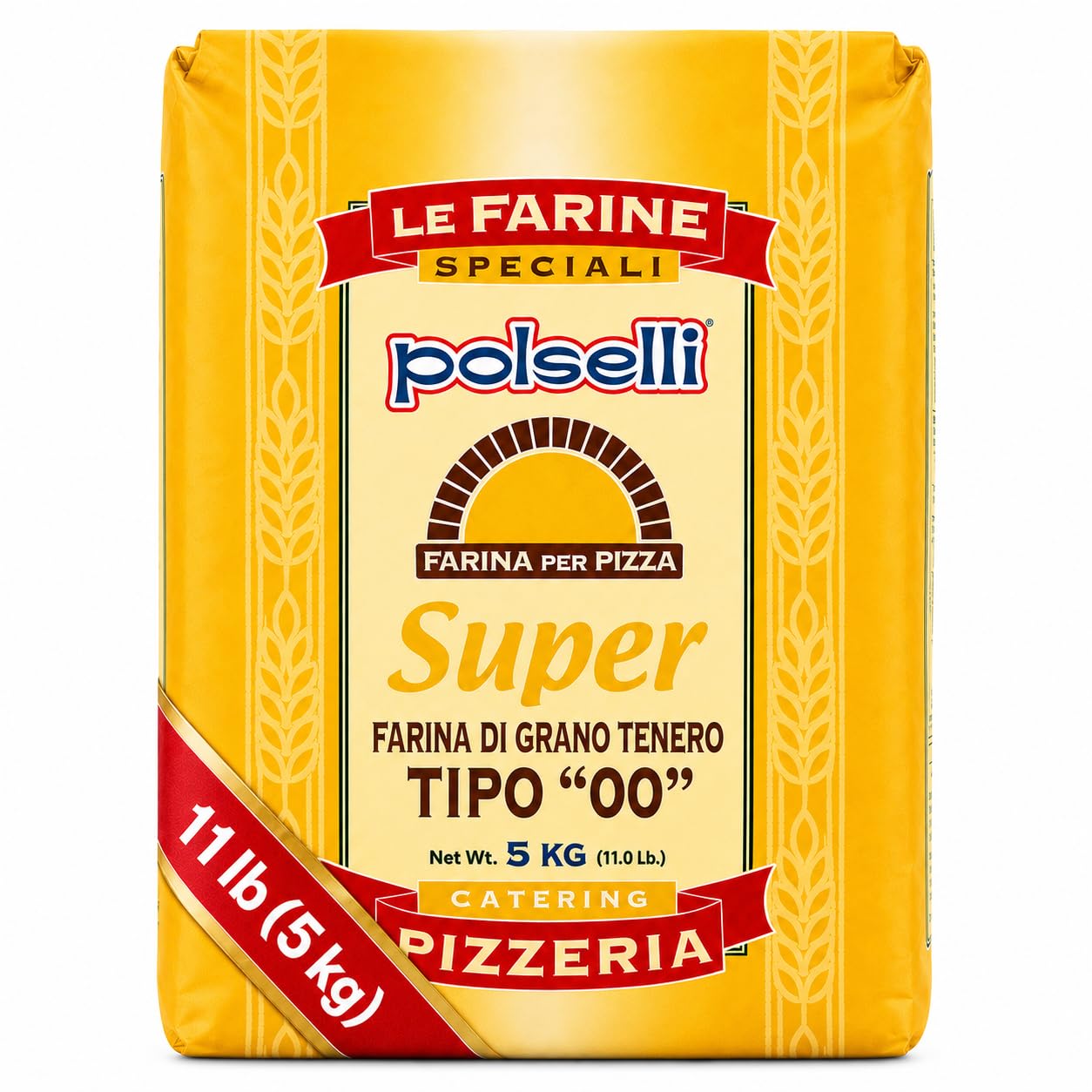 POLSELLI Super, Type 00, Double Zero, Roman Style Pizza Flour, 5 kg (11 lb)