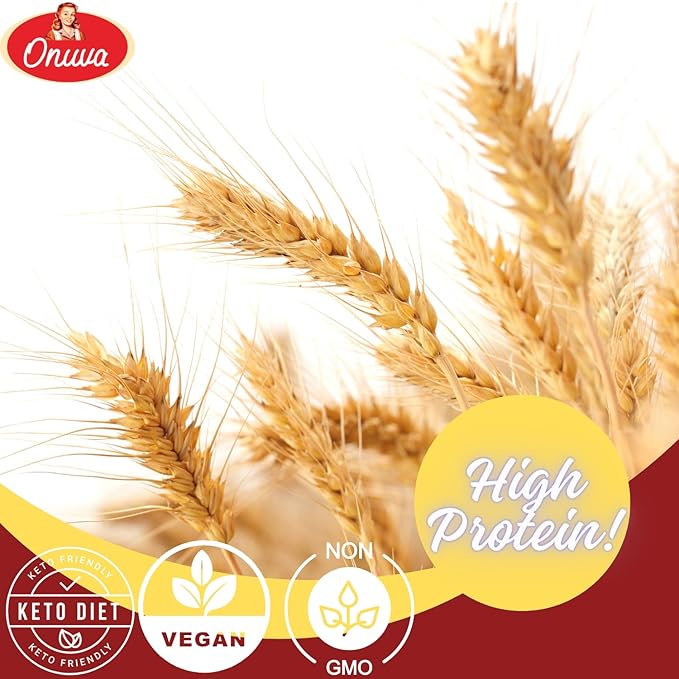 Vital Wheat Gluten by Onuva | High in Protein | 4lb (1.81 kg) | Vegan | Non GMO | Keto Friendly | Bread Making | Natural Powder for Bread Machine | Low Carb | Vegan Gluten | For Seitan | Pack of 1