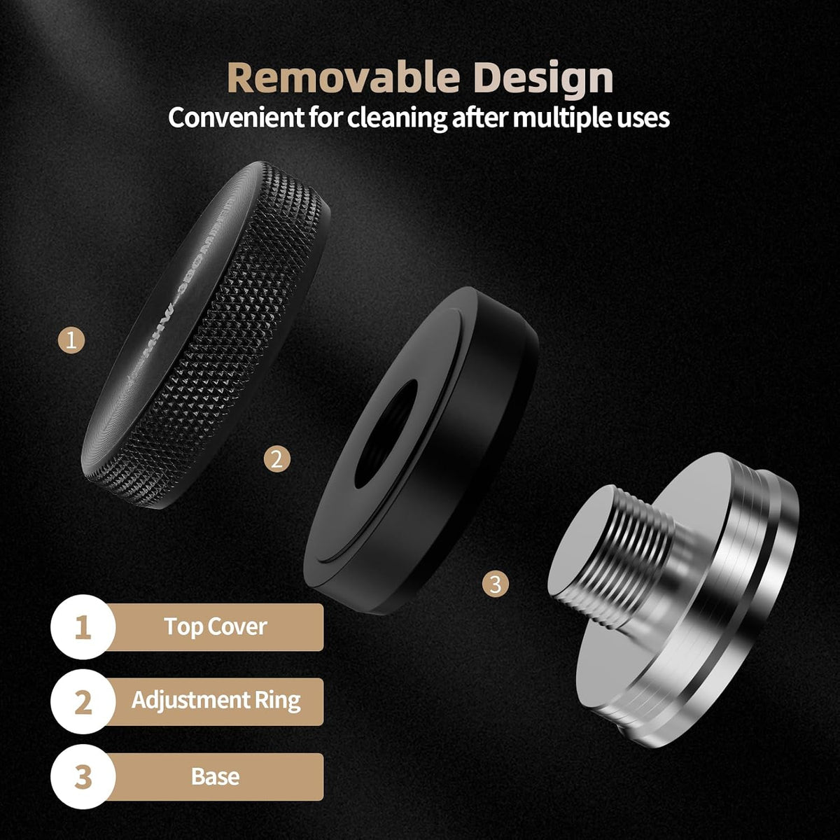 MHW-3BOMBER 58mm Espresso Distributor, Height Adjustable Espresso Distribution Tool, Coffee Distributor with Non-slip Pattern, 58.35mm Espresso Leveler for 58mm/58.3mm/58.5mm Portafilter,T5248L4-OS