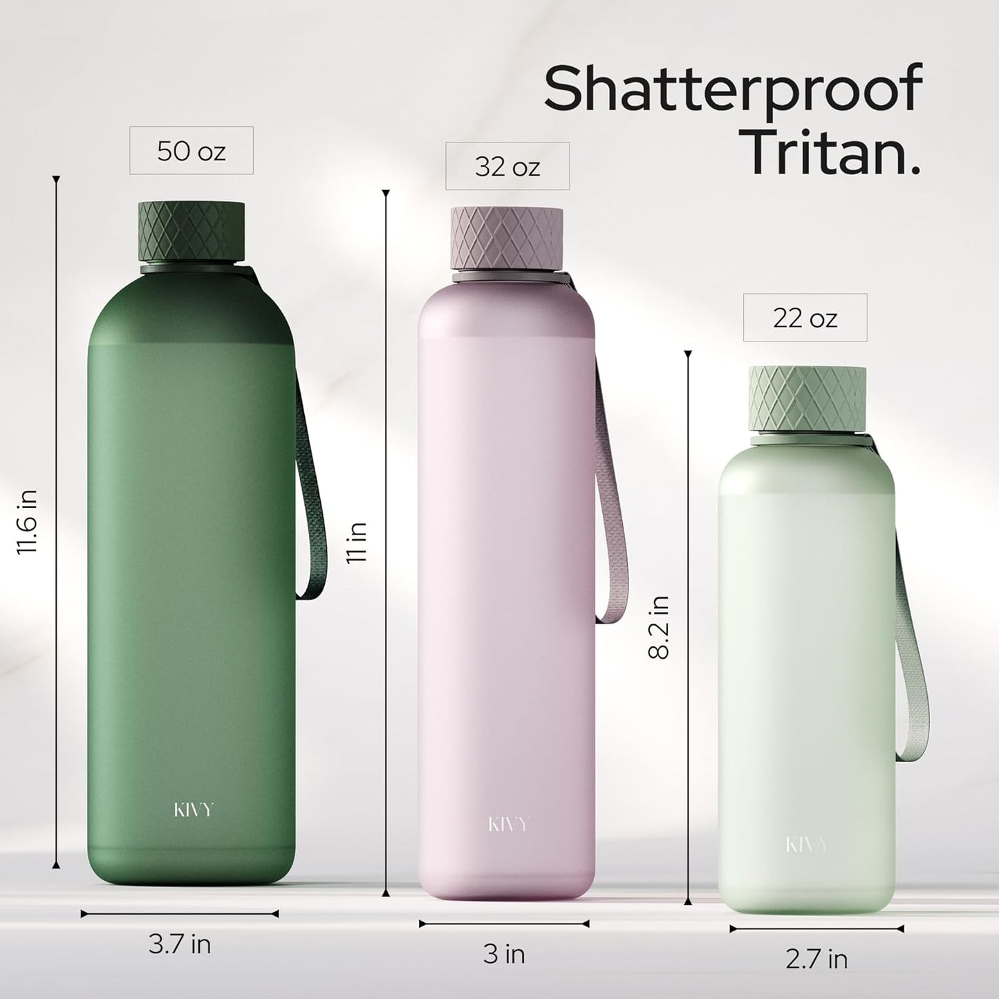 KIVY Clear water bottle 32oz [Lightweight & Shatterproof] Fits Backpack & Cupholder for Travel, Sports, School, Gym - Cute water bottle aesthetic - Cherry Edition