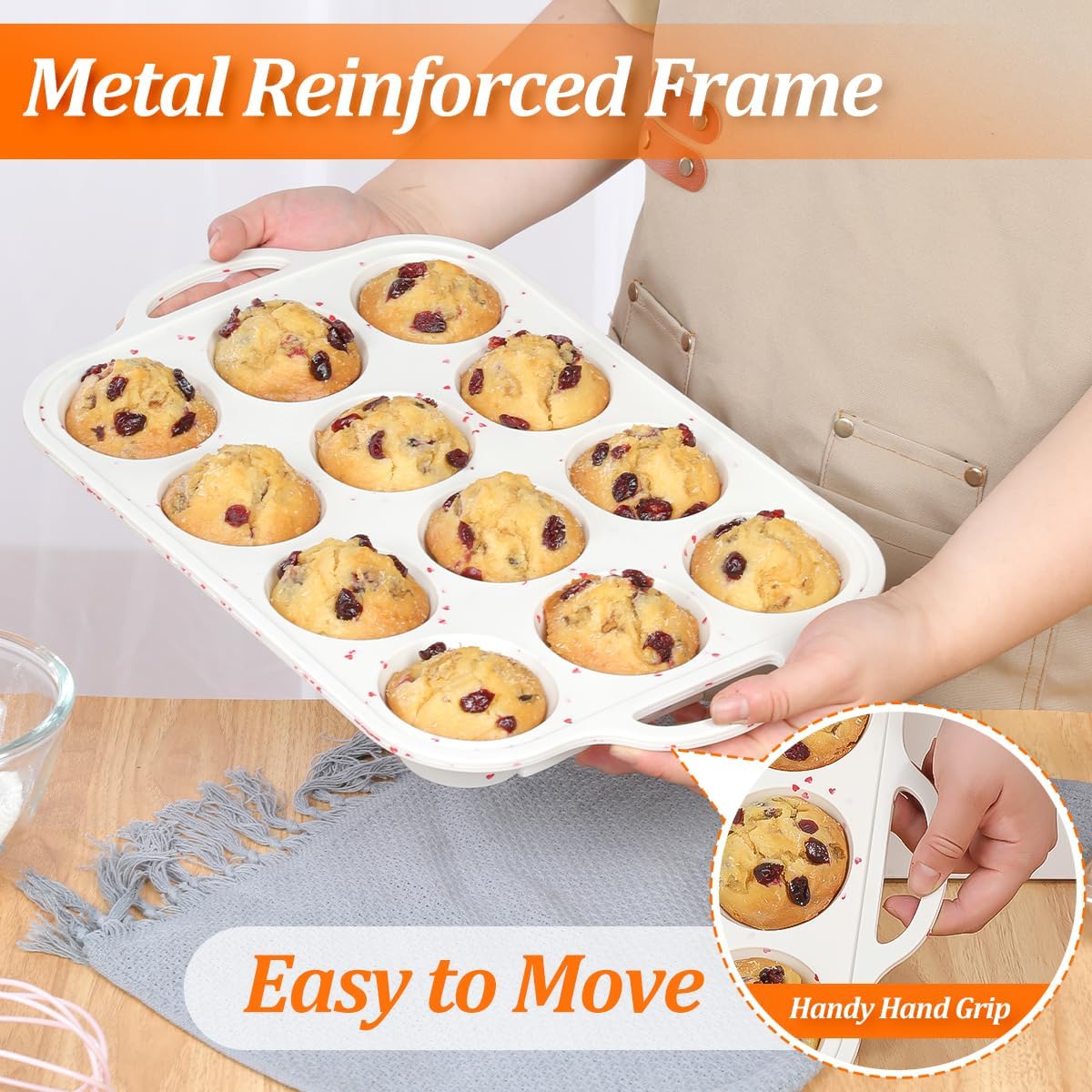 CAKETIME Silicone Muffin Pan