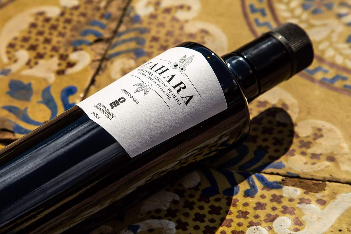 Zahara Extra Virgin Olive Oil from Italy | Sicilian Pure EVOO | Premium Early Harvest Cold Pressed Polyphenol Rich | Multiple Award Winner from Oleificio Guccione | 16.9 fl oz (500ml) Bottle With Beautiful Gift Box