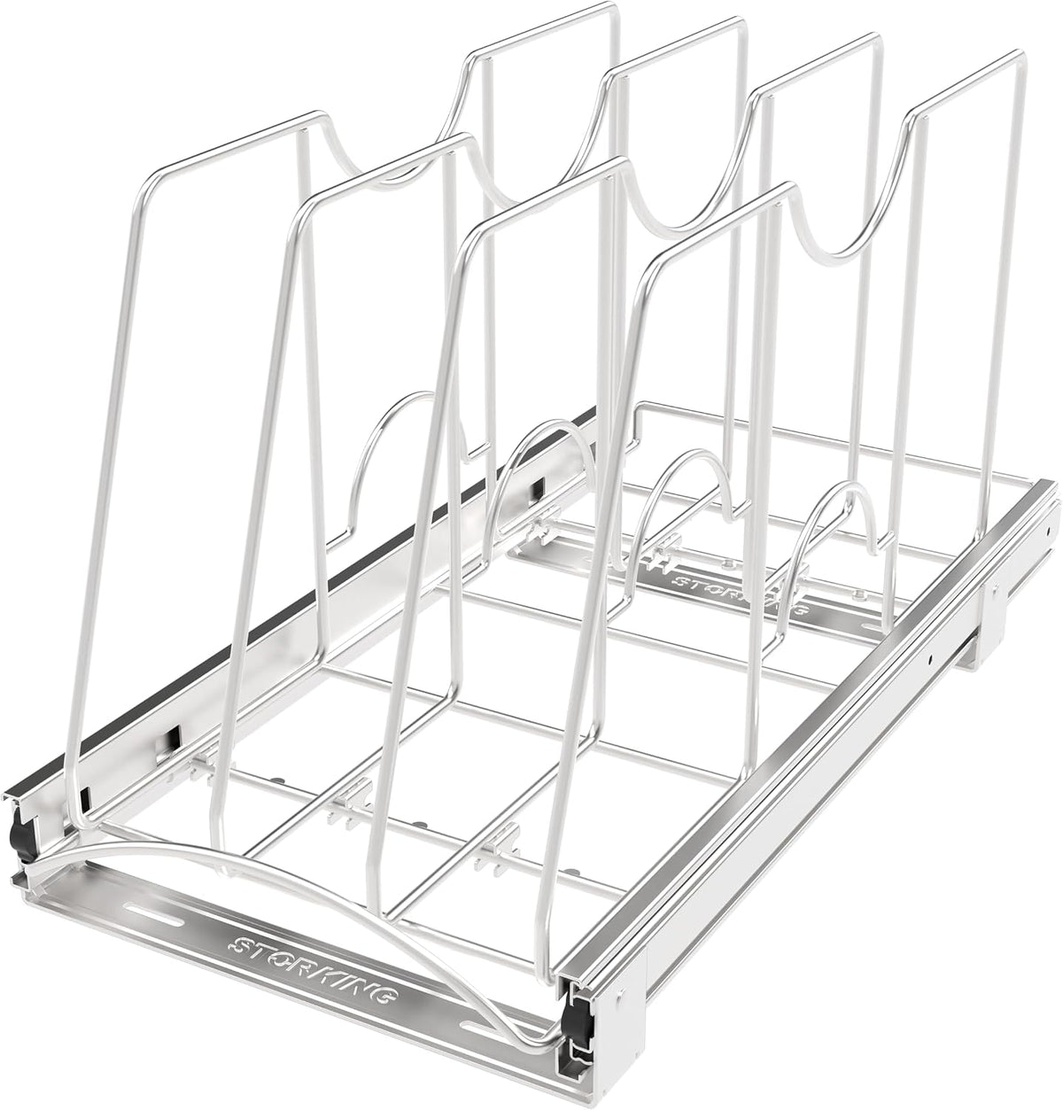Pull Out Cookie Sheet Organizer, 11" W x 22" D x 11.8" H, Chrome