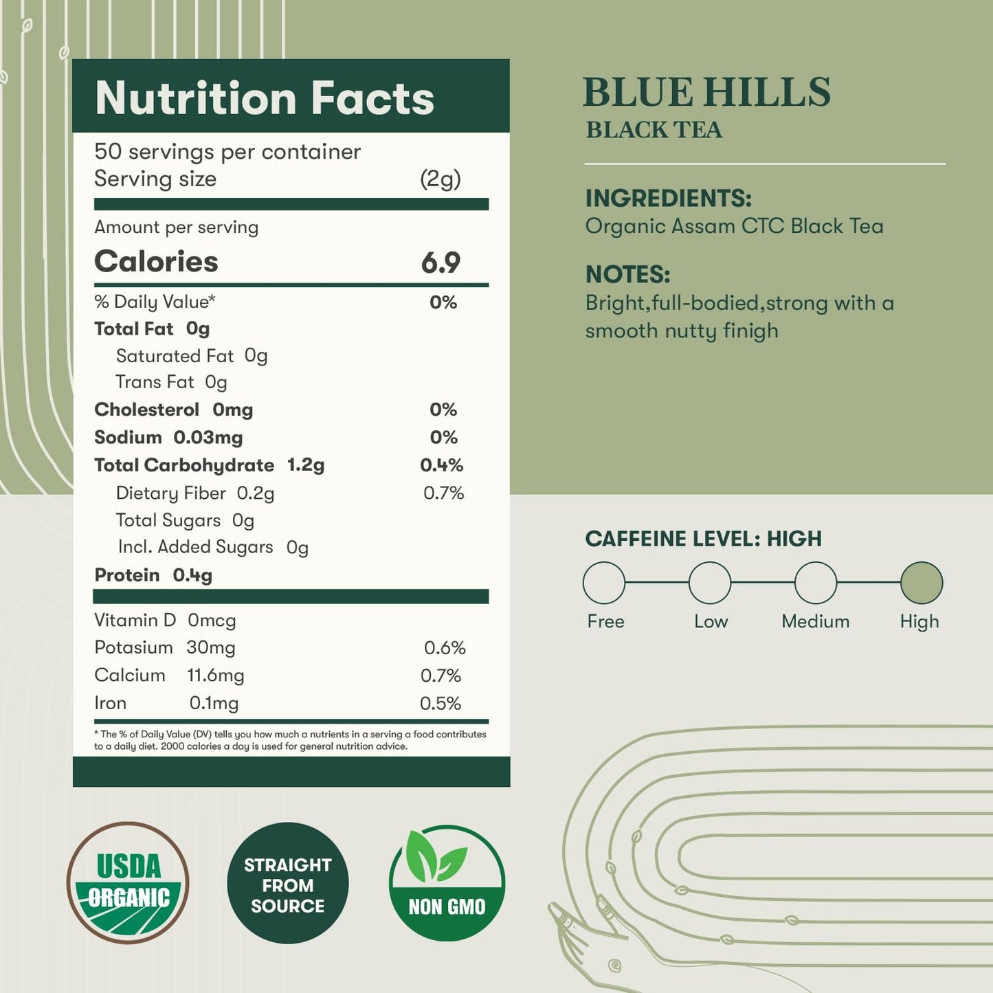 Luxmi Estates - Blue Hills CTC Black Tea 100gm, 3.52 Oz loose leaf tin Caddy