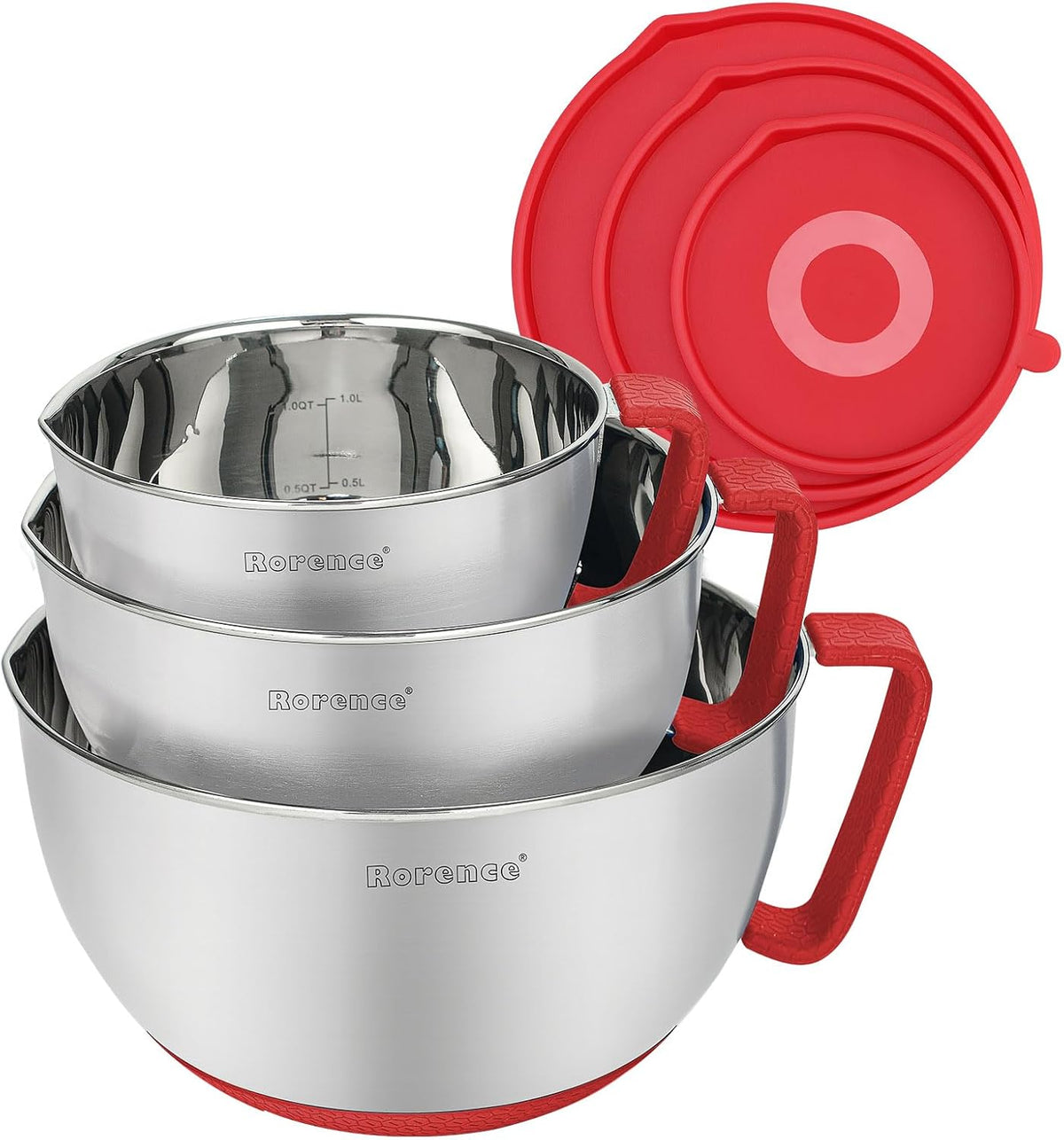 Rorence Stainless Steel Mixing Bowls Set with Lids