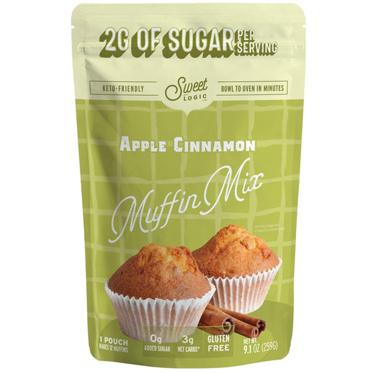 Sweet Logic Keto Baking Mix - Cinnamon Muffin - Gluten-Free - Dairy Free - Diabetic-Friendly - High Protein - Allulose -