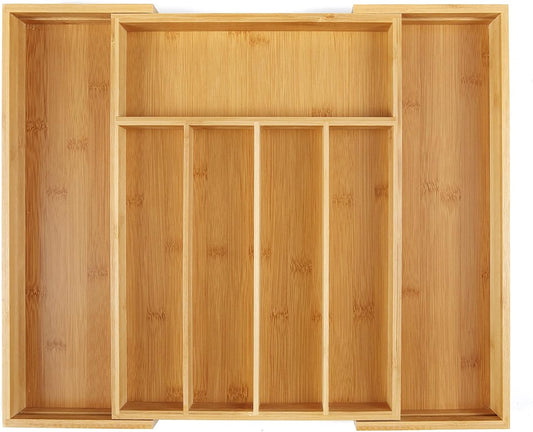 Utoplike Bamboo Cutlery Tray Silverware, Drawer Dividers for Kitchen Utensils, Flatware Tray Drawer Insert for knives,