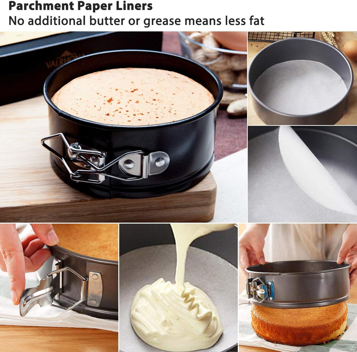 MASSUGAR 4 Inch Springform Pan 4 Pack Mini Cake Pan Cheesecake Pan