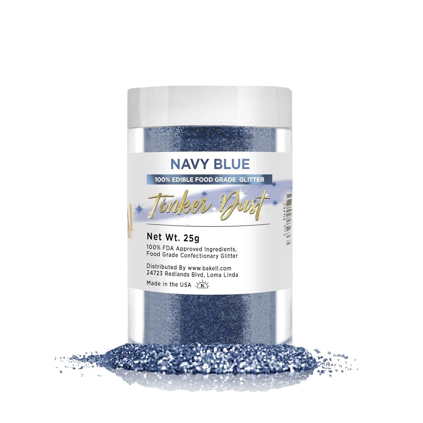 BAKELL Navy Blue Edible Glitter, 25 Grams | TINKER DUST Edible Glitter | KOSHER Certified | 100% Edi
