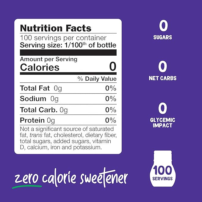 Pyure Organic Vanilla Stevia Liquid Sweetener | Sugar-Free Stevia Drops | Keto Sugar Substitute | Zero Calorie, Zero Carb,
