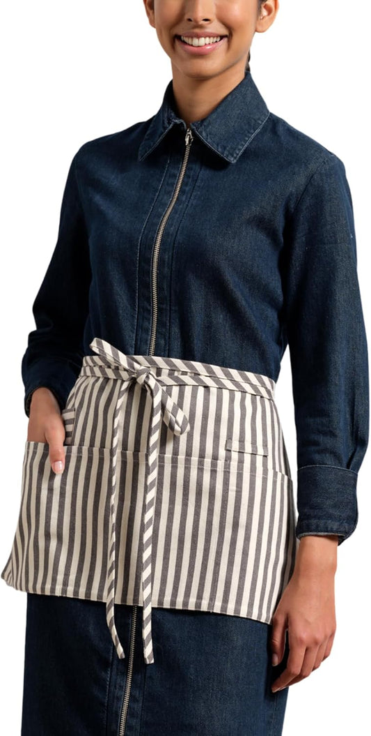 MEEMA Waist Kitchen Apron with Pockets for Women & Men | Server Cute Chef Aprons for Women with Pockets | Twill Adults