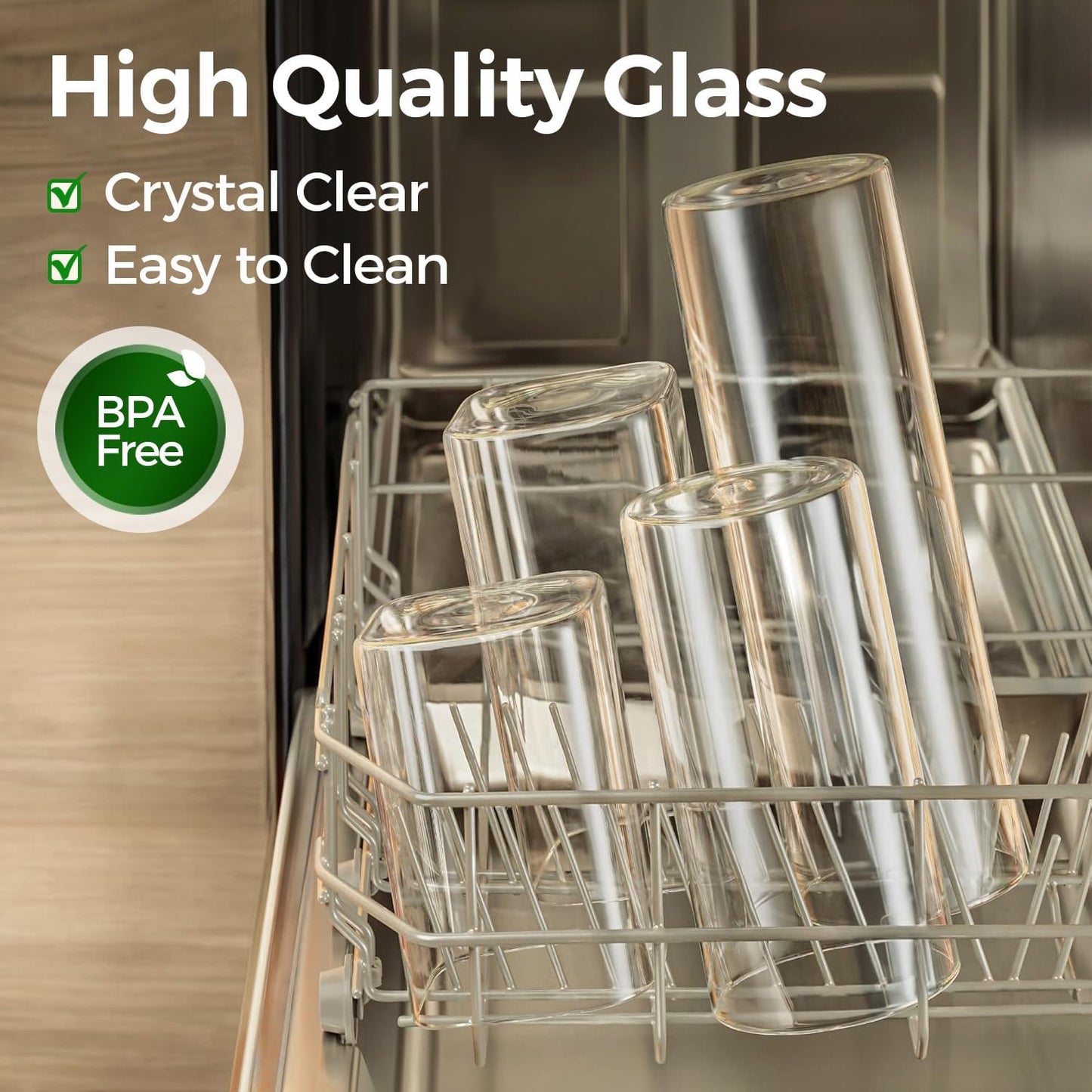 ComSaf Glass Storage Containers with Lids 0.6 Qt, 9 Pack Small Glass Jars