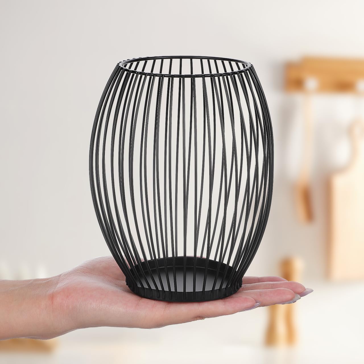Luxshiny Coffee Pod Holder Wire Basket for Storage Black Metal Fruit Basket for Kitchen Counter Home Office and Hotel 6.10 X 5.31 X 5.31 in Storage Organizer