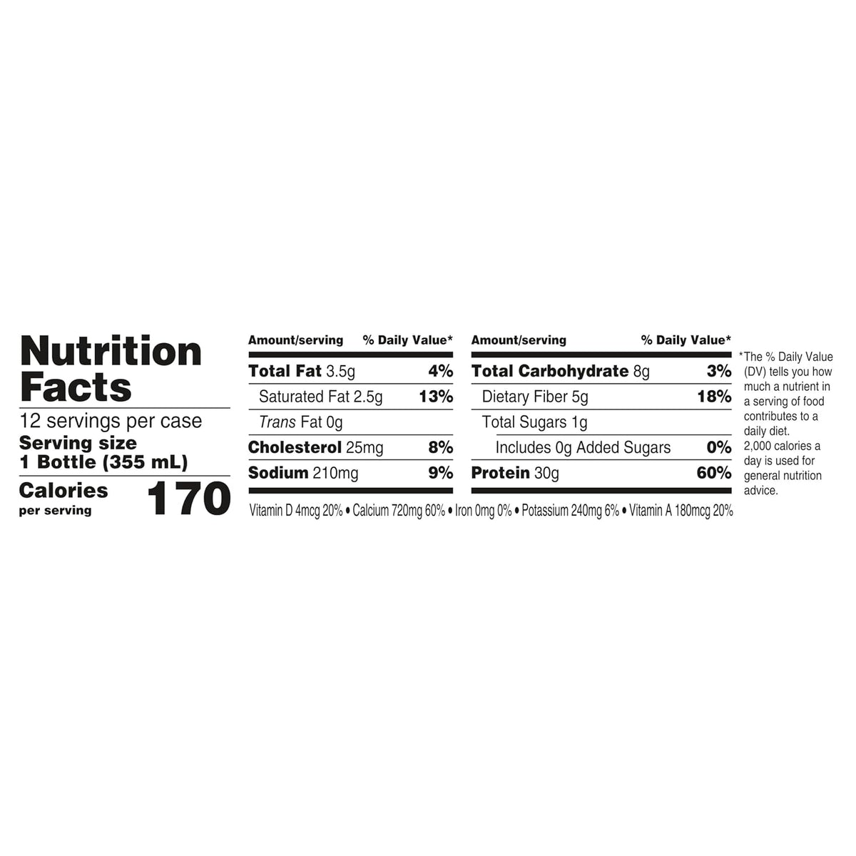 Oikos Protein Shake, Vanilla, 30g Protein, 12 fl oz, 12 Count