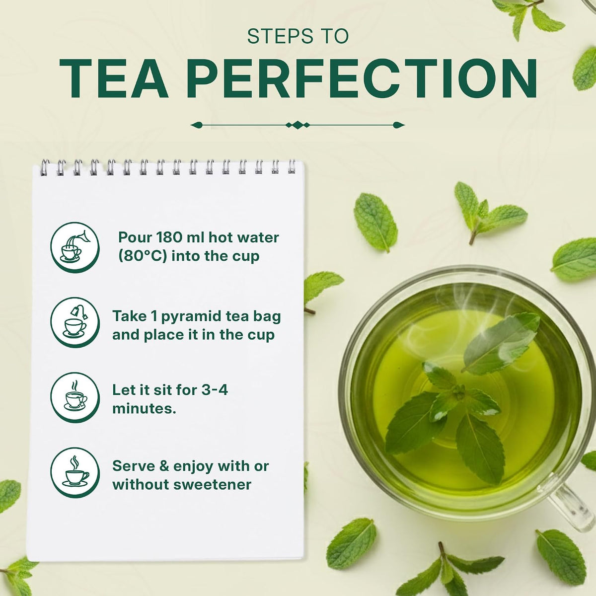 Pure Mint Herbal Tea (200 gm/7 oz), Natural Herbal Infusion, 100 Tea Bags