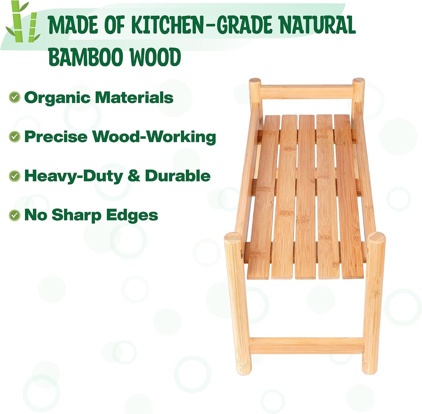 ZPirates Bamboo Water Dispenser Stand, 16 x 7 x 6 in, Anti-Slip