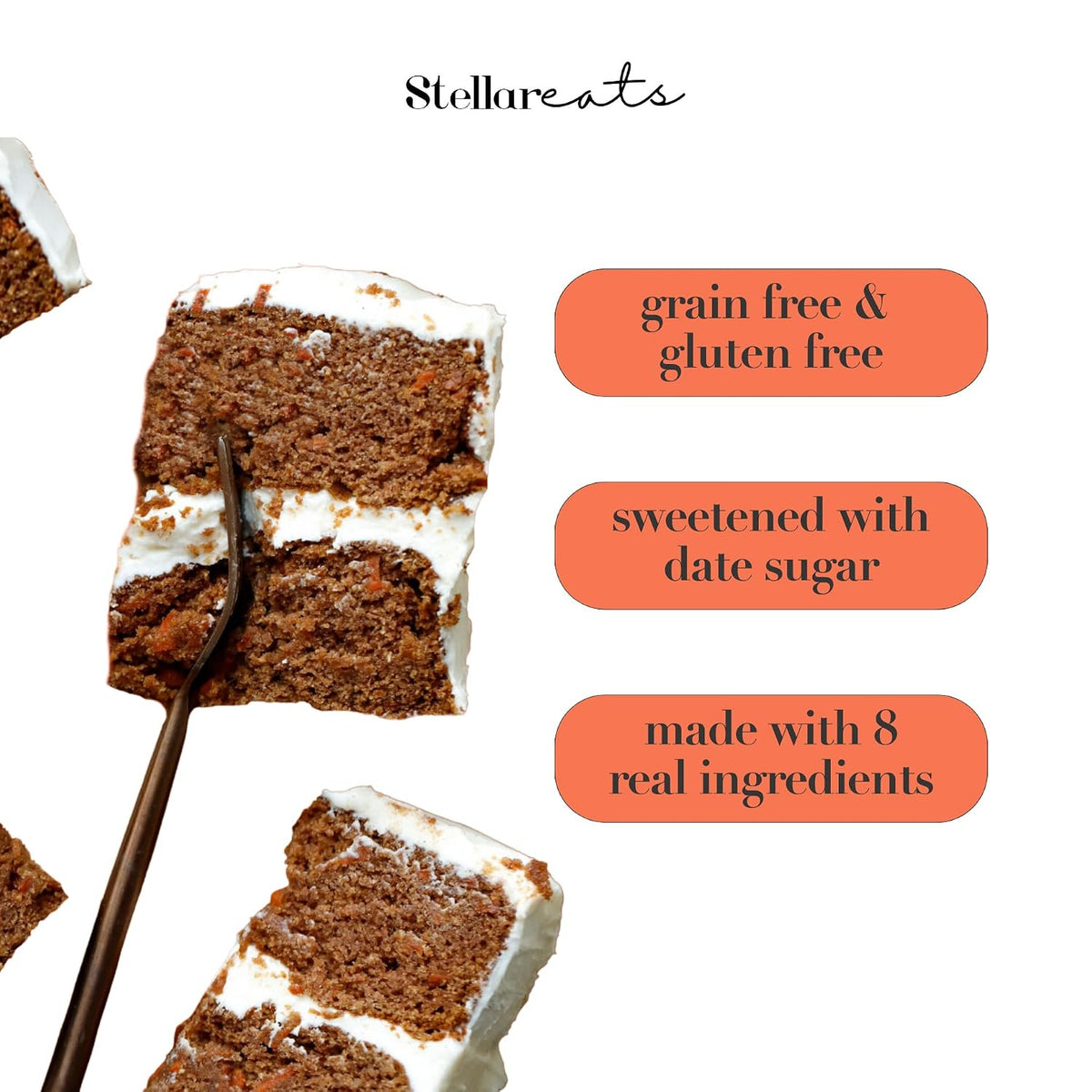 Stellar Eats Grain-Free Carrot Cake &amp; Muffin Baking Mix | Gluten-Free, Dairy-Free, Plant-Based, Paleo-Friendly | Sweetened with Date Sugar | Almond Flour-Based | Makes 1 Loaf or 12 Muffins | 1 Pack