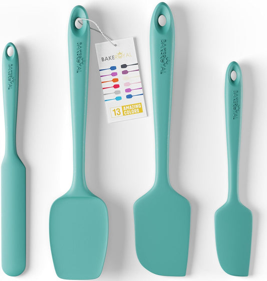 Silicone Spatula Set - 4-Piece Rubber Spatulas Silicone Heat Resistant 600°F for Everyday Task - Seamless Design Kitchen