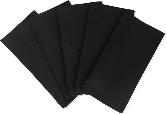 Black Flour Sack Tea Towels - 100% Cotton, 27"x27", 5 Pack, Highly Absorbent Dish Towels - Versatile Use for Baking -