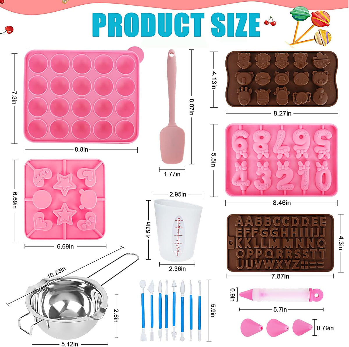Cake Pop Maker Kit 618Pcs with 5 Silicone Mold Sets - 3 Tier Display Stand