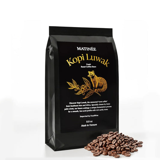 MATINÉE Wild Kopi Luwak Coffee Beans, Medium Roast, Whole Bean Beans, Civet Coffee - Sustainably Sourced From Vietnam, 8.8oz