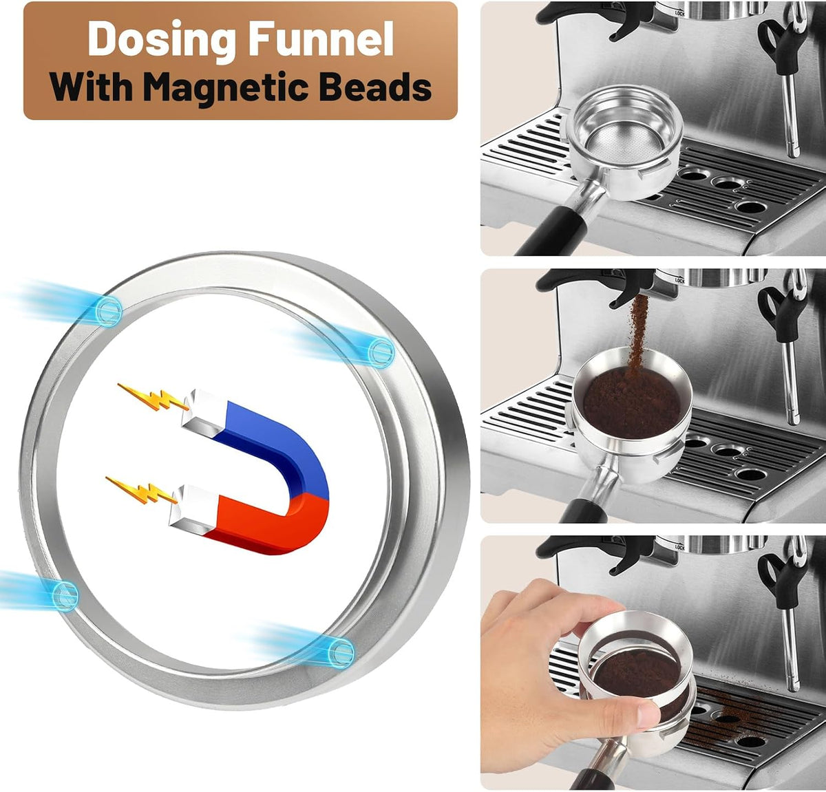 51mm Espresso Tool Kit, Coffee Tamper, Distributor, Funnel, Puck Screen
