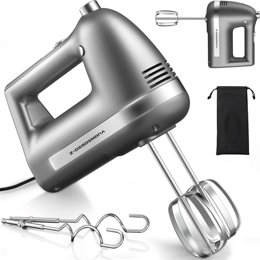 Electric Hand Mixer, Powerful Hand Mixer Electric Handheld with 304 Beaters, Dough Hook,Hand Held Mixer with Turbo for