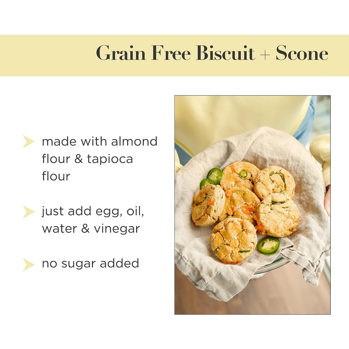 Stellar Eats Grain-Free Biscuit &amp; Scone Baking Mix | Gluten-Free, Dairy-Free, Plant-Based, Paleo-Friendly | Buttery &amp; Decadent Flavor | Almond Flour-Based | Non-GMO Project Verified, Kosher | 10.4 oz | 1 Pack