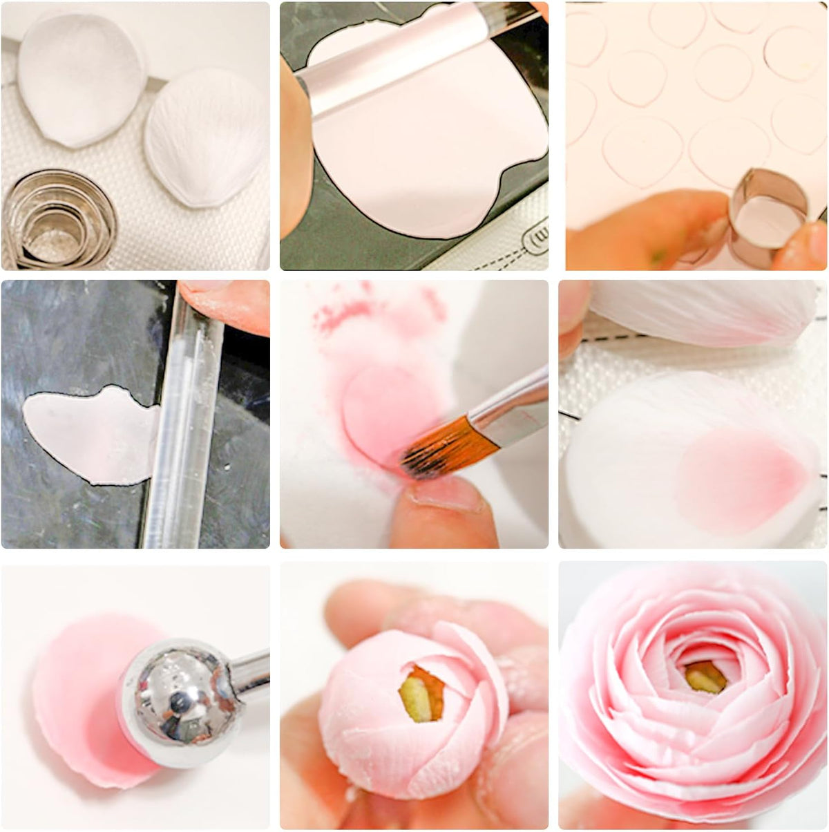 KALAIEN 18Pcs Gumpaste Fondant Flower Cookie Cutter Set of 6