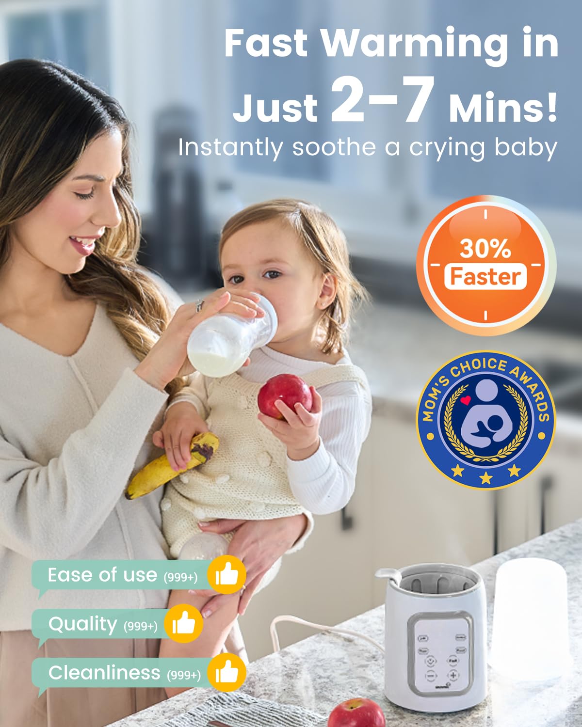 Grownsy 8-in-1 OG Fast Bottle Warmer with Timer