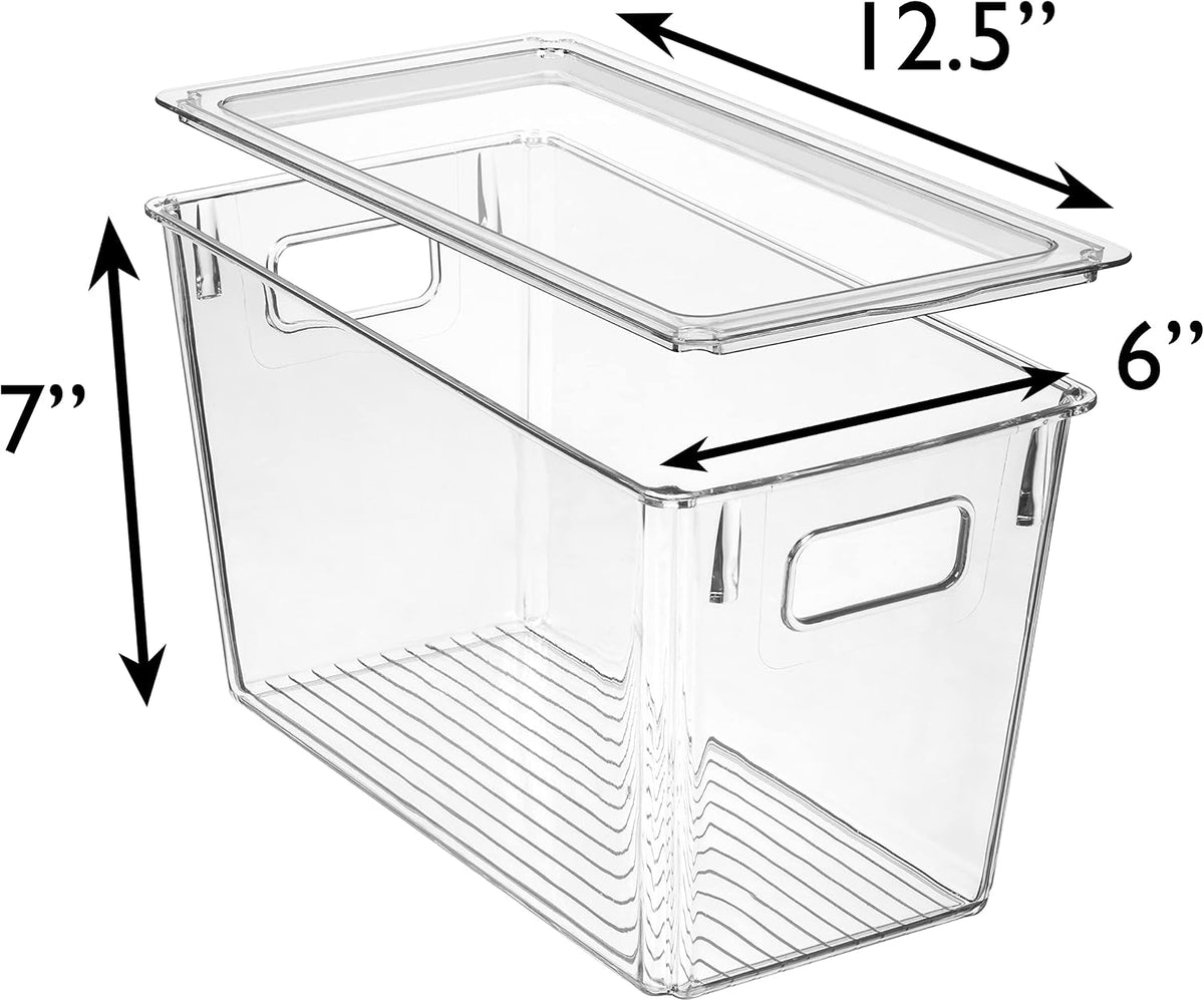 ClearSpace Plastic Storage Bins with Lids for Pantry &amp; Fridge, 4 Pack