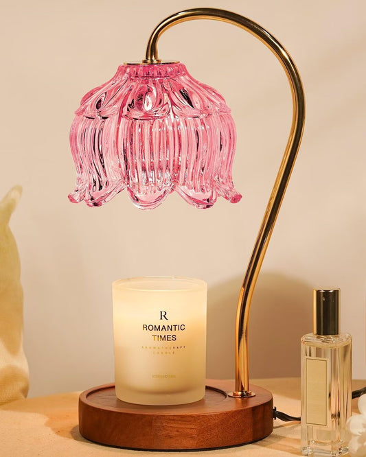 Pink Candle Warmer Lamp with Timer, Dimmable Candle Lamp Warmer, Birthday Gifts for Women Mom, House Warming for New Home