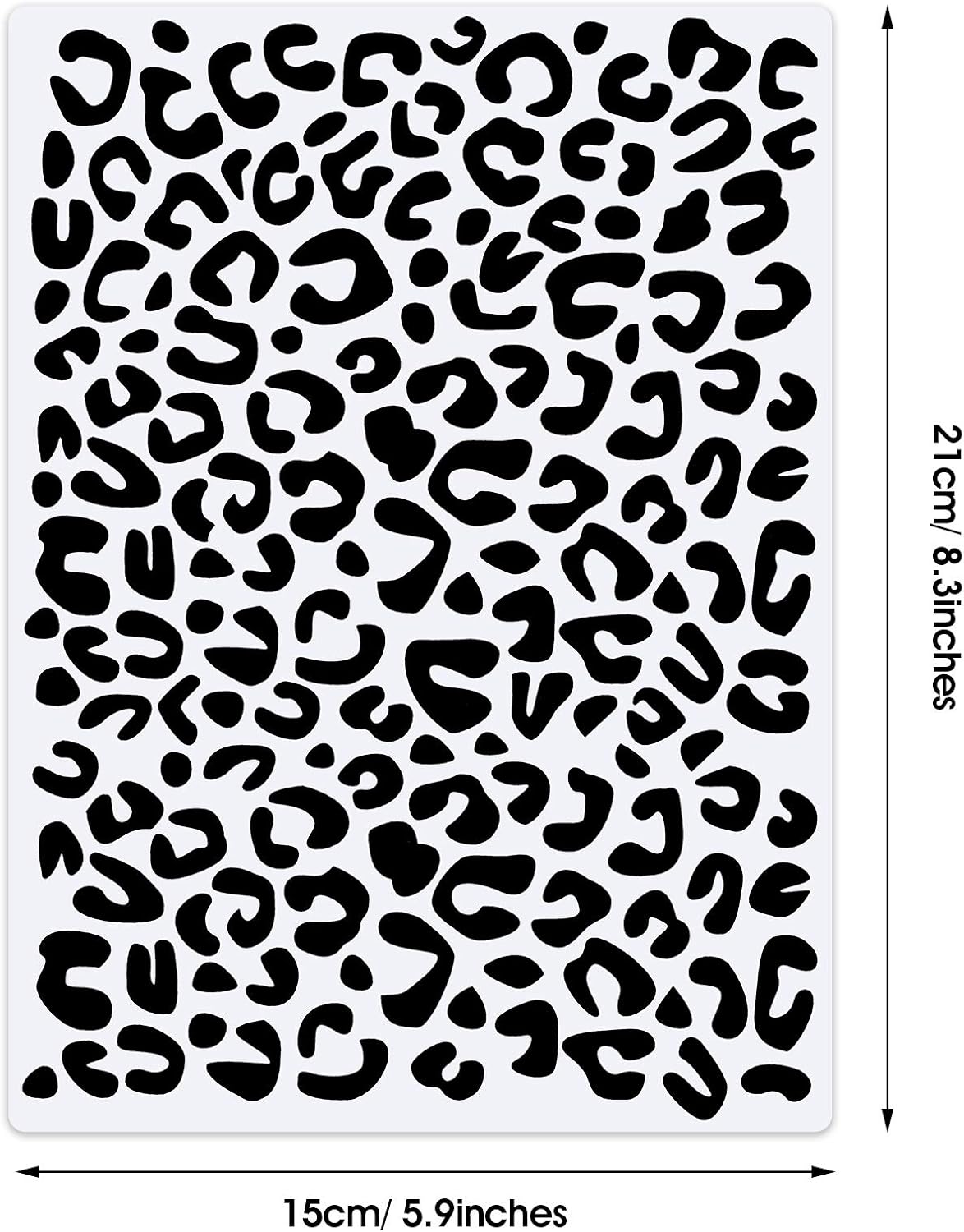 Zonon 4 Pieces Leopard Cheetah Print Paint Stencil,5.9 x 8.3 Inch | Reusable on Fabric Wall Furniture Floor, Animal Skin Pattern for DIY Cake Tracing Scrapbooking, Durable Plastic Templates
