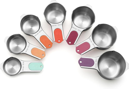Spring Chef Magnetic Stainless Steel Measuring Cups (Patent Pending), Kitchen Tools with Easy to Read Markings for Measuring
