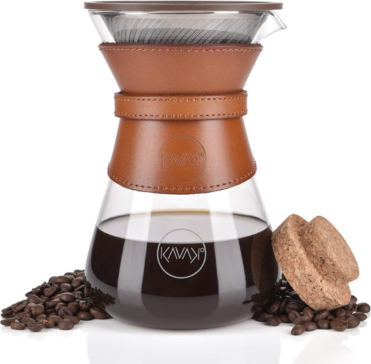 Pour Over Coffee Maker Set with Double-Layer Stainless Steel Filter