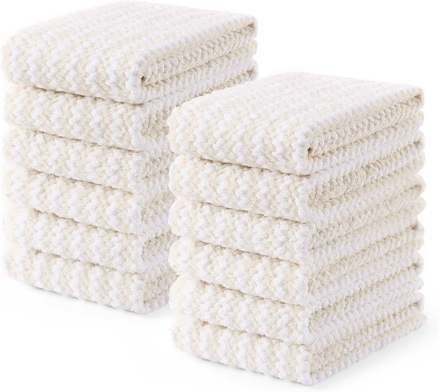 Homaxy Kitchen Towels(12 Pack, 10 x 20 inches), Ultra Soft and Absorbent Dish Towels, Reusable Fast 