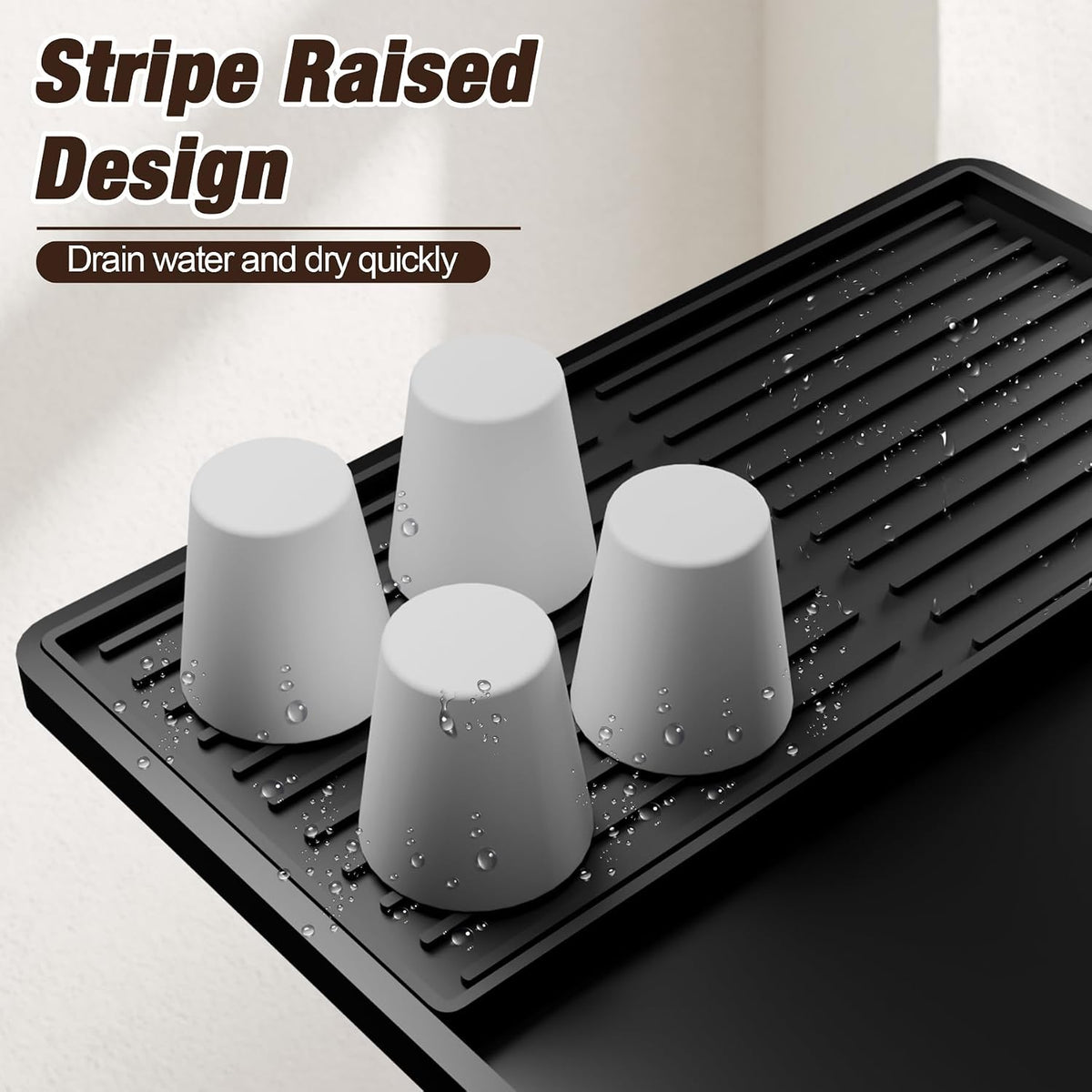Mini Fridge Silicone Mat &amp; under sink mat 24"x16"x0.4" - Removable, Non-Slip, Waterproof | Idea for dishwasher, coffee maker, pet feeding, cat litter, gardening, DIY craft, tool, bathroom