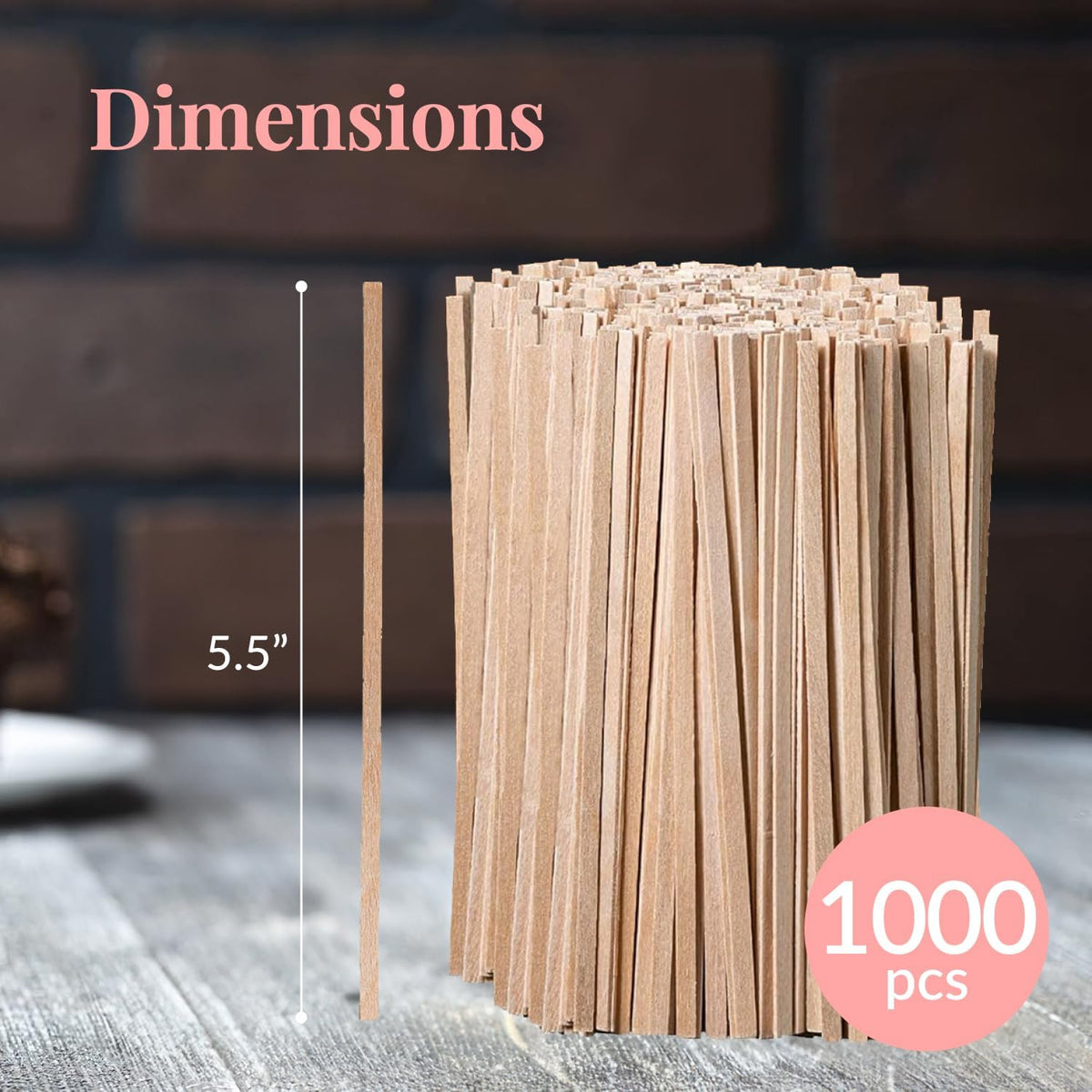 1000 Wooden Coffee Stirrer by Prestee - Disposable 5.5 inches Long Wooden Stir Sticks for Coffee and Cocktails - Smooth